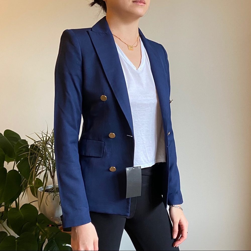 Zara Navy Blazer Size XS - New with Tags